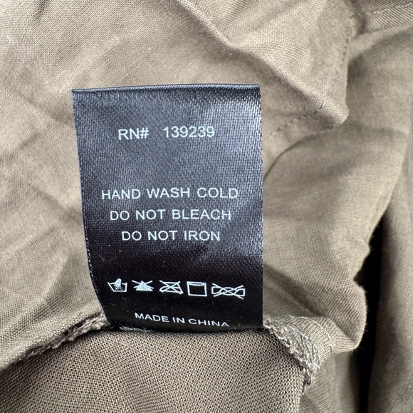 Pomander Place Tuckernuck Shallon Tie Strap Maxi Dress Olive Smocked Springy XS - Picture 10 of 10